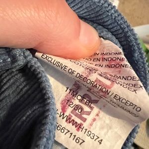 Wrangler X ModCloth collaboration blue corduroy bootcut jeans. Size 12/30.
